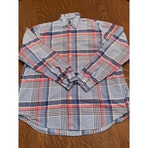 Ralph Lauren Men Size XL Checked  Long Sleeve Button Shirt Blue And Pink 0162